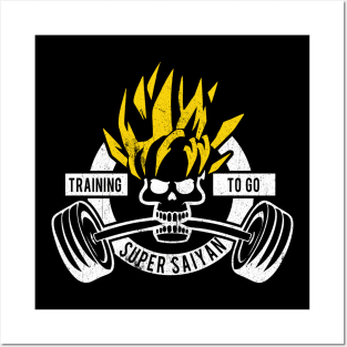 training to go super saiyan distressed style Posters and Art